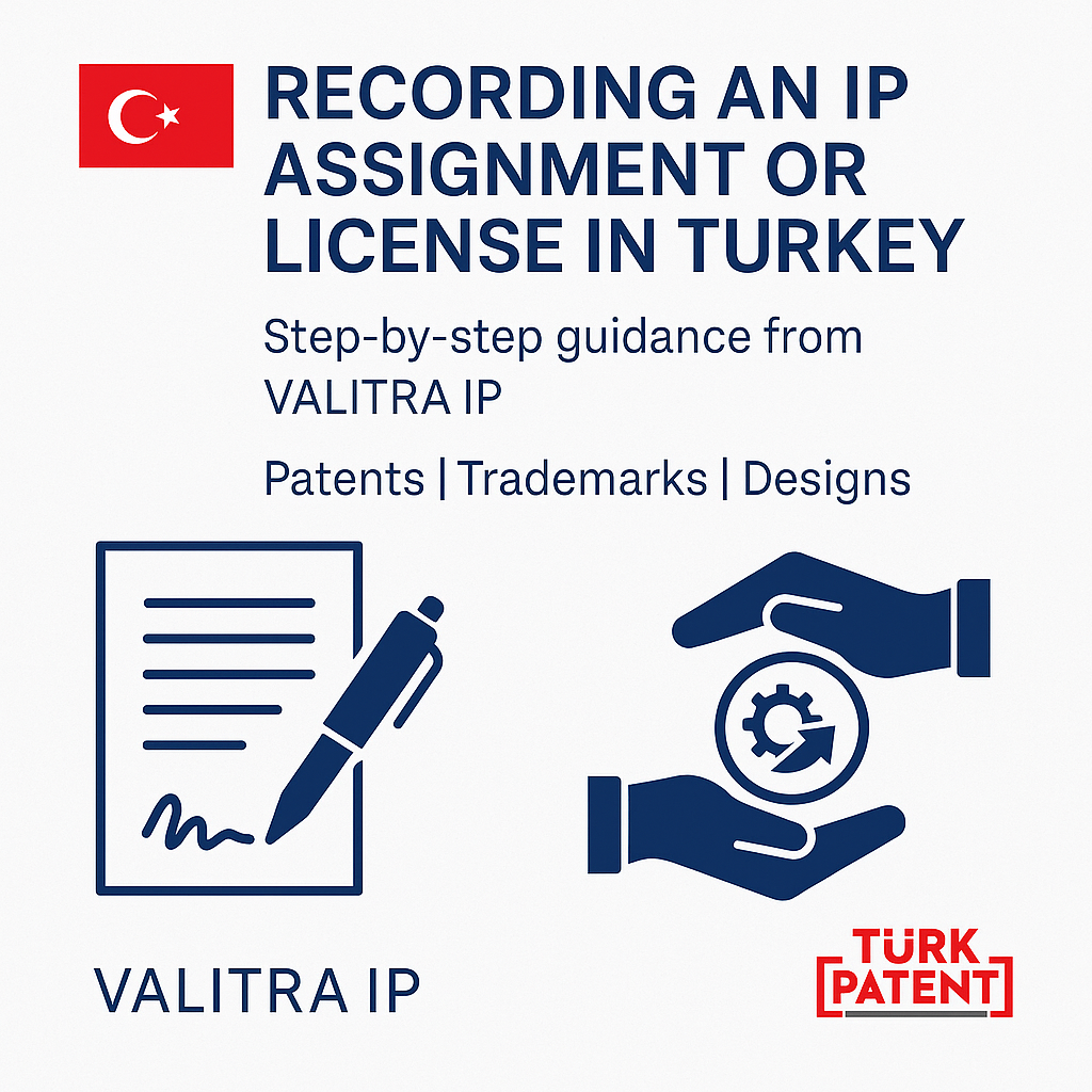 Recording IP assignments licences